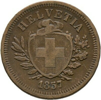 1 Rappen 1857, Schweiz-Eidgenossenschaft​