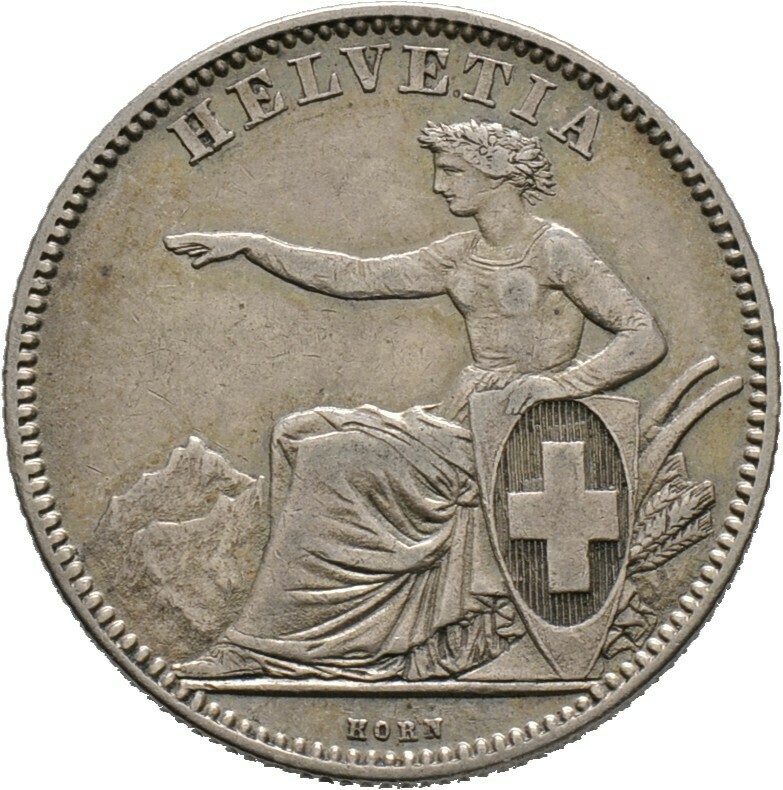 2 Franken 1862, Schweiz-Eidgenossenschaft​