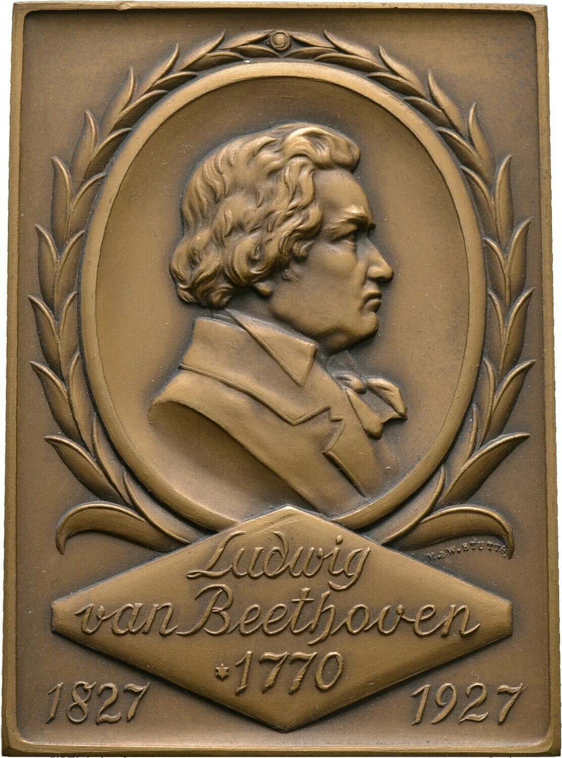 Einseitige Bronzeplakette 1927, Medaillen und Plaketten von Mayer und Wilhelm Stuttgart
