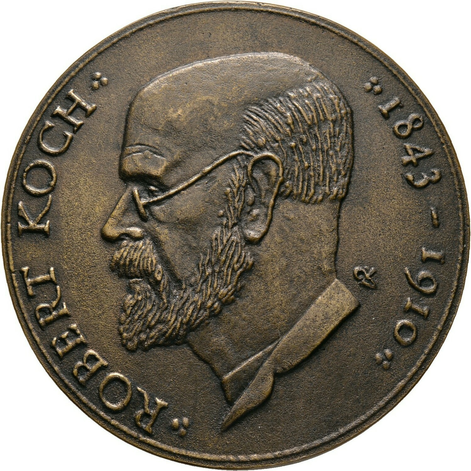 Bronzegussmedaille o.J. auf Robert Koch (1843-1910), Günzel, Wolfgang, Medailleure