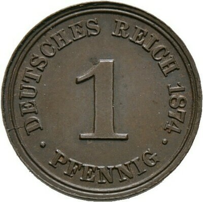 1 Pfennig 1874 A, Kleinmünzen, Deutsche Münzen ab 1871​