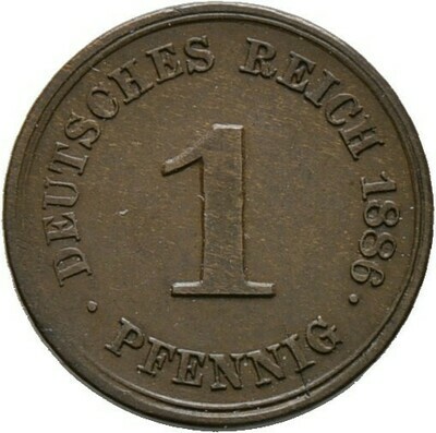 1 Pfennig 1886 G, Kleinmünzen, Deutsche Münzen ab 1871​
