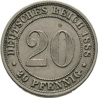 20 Pfennig 1888 E, Kleinmünzen, Deutsche Münzen ab 1871​