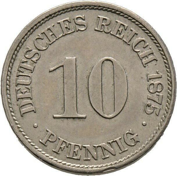 10 Pfennig 1875 A, Kleinmünzen, Deutsche Münzen ab 1871​