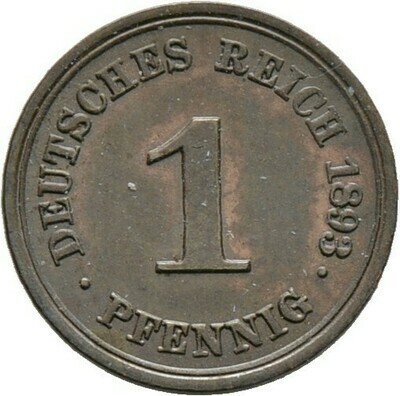 1 Pfennig 1893 E, Kleinmünzen, Deutsche Münzen ab 1871​