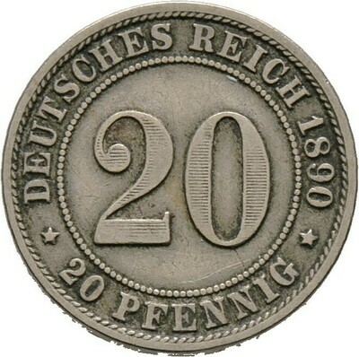 20 Pfennig 1890 D, Kleinmünzen, Deutsche Münzen ab 1871​