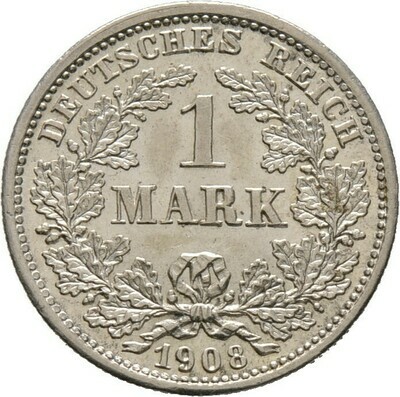 1 Mark 1908 D, Kleinmünzen, Deutsche Münzen ab 1871​