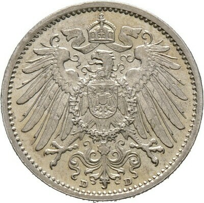 1 Mark 1908 D, Kleinmünzen, Deutsche Münzen ab 1871​