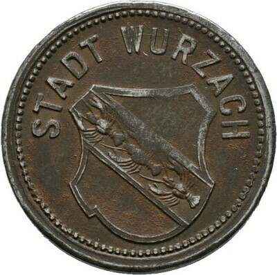 50 Pfennig 1918, Wurzach, Städtenotmünzen, I. Weltkrieg und Inflation