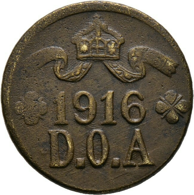 5 Heller 1916, Messing-Notmünze, Deutsch-Ostafrika