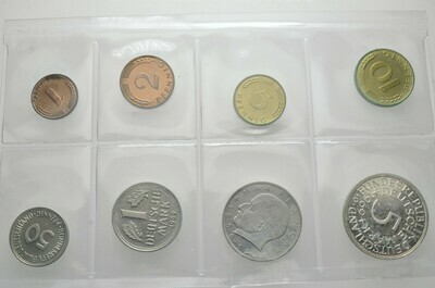 8-tlg. Kursmünzensatz 1969 G. 1 Pfennig bis 5 DM, ​Bundesrepublik Deutschland​