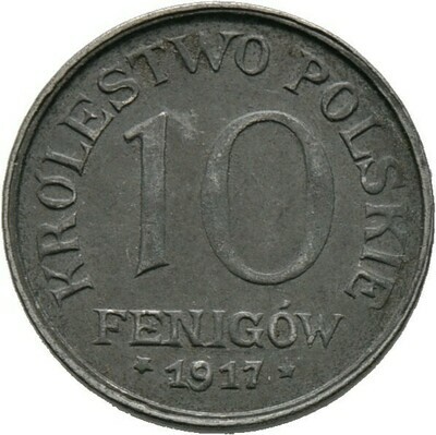10 Fenigow 1917 F, ​Geplantes Königreich Polen​