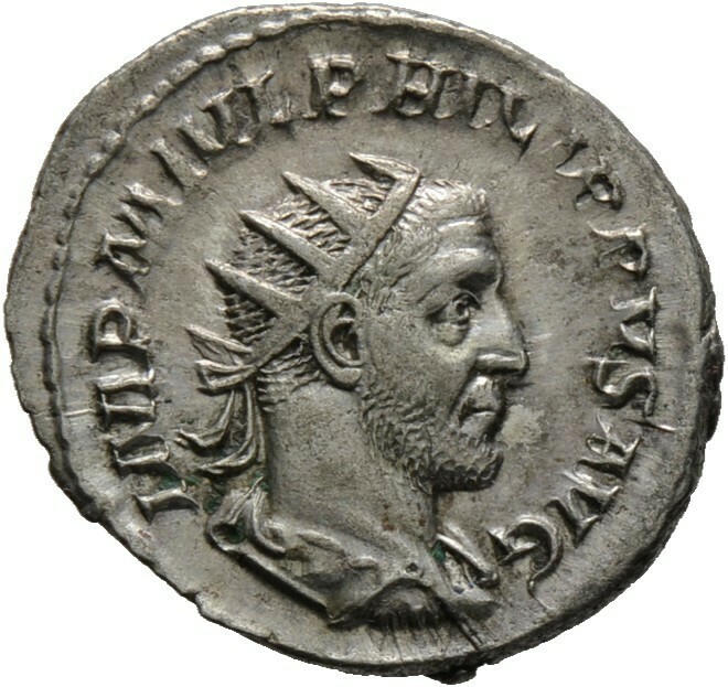 Antoninian 244/247 -Rom-., Philippus I. Arabs 244-249, Kaiserzeit​