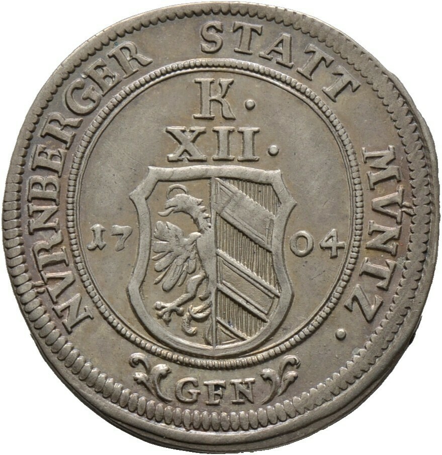 12 Kreuzer (Stadtmünze) 1704, ​Nürnberg, Stadt