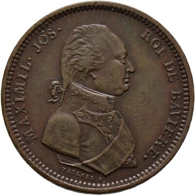 Bronzemedaille in 2 Francs-Größe 1806, Maximilian I. Joseph 1806-1825, Bayern​
