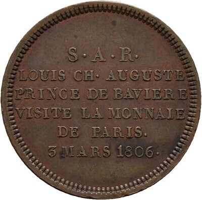 Bronzemedaille in 2 Francs-Größe 1806, Maximilian I. Joseph 1806-1825, Bayern​