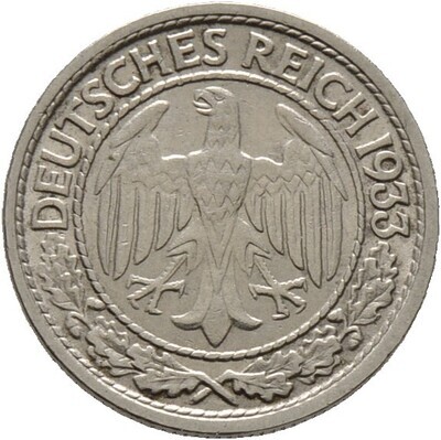 50 Reichspfennig 1933 J, Weimarer Republik