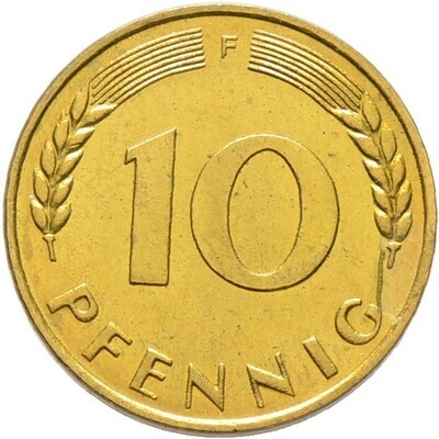 10 Pfennig 1949 F, ​Bank Deutscher Länder