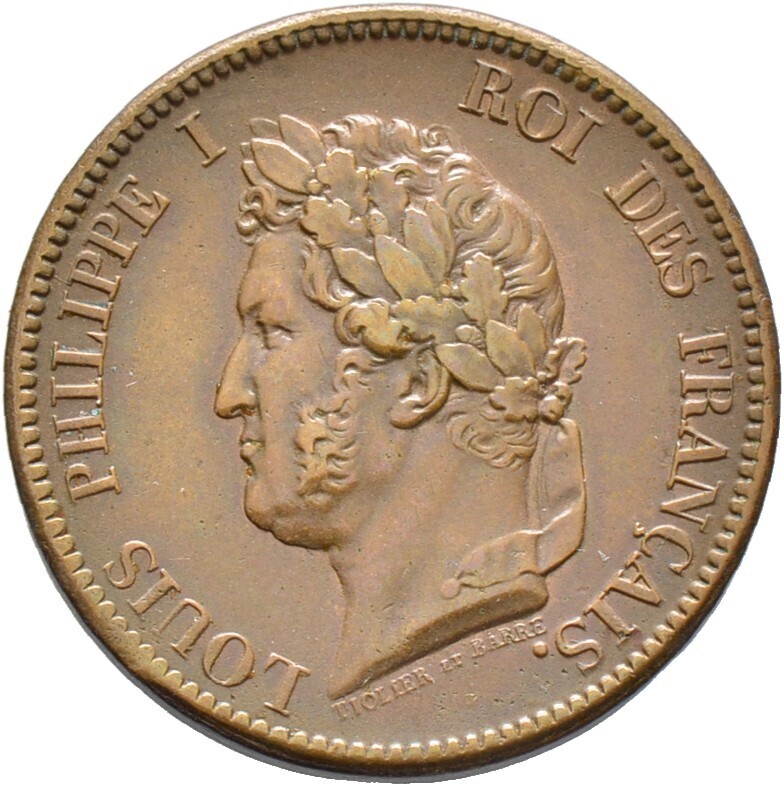 Bronze-5 Centimes 1839, Louis Philippe, Frankreich