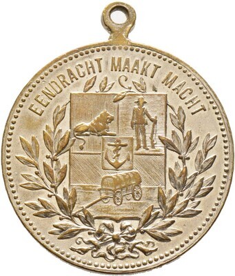 Tragbare, versilberte Messingmedaille o.J., Südafrika, Republik