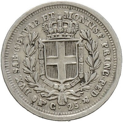 25 Centesimi 1833, Carlo Alberto, Sardinien