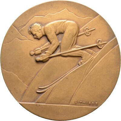 Einseitige Bronzemedaille o.J., Skisport