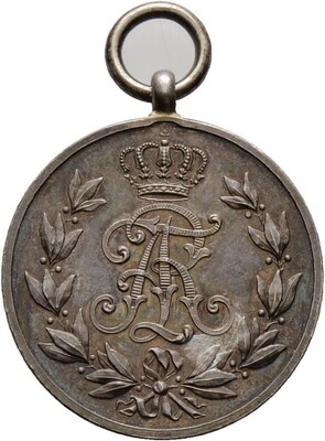 ​Tragbare Silbermedaille, sogen. Friedrich-August-Medaille o.J., Friedrich August III., Sachsen-Albertinische Linie