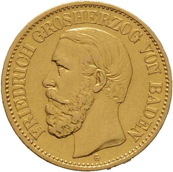 10 Mark 1879 G, ​Friedrich I., Baden