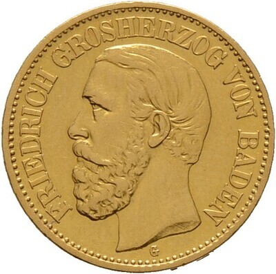 10 Mark 1879 G, ​Friedrich I., Baden