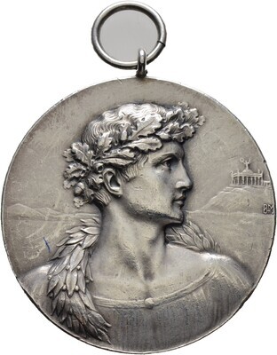​Tragbare silberne Prämienmedaille 1927, Stuttgart