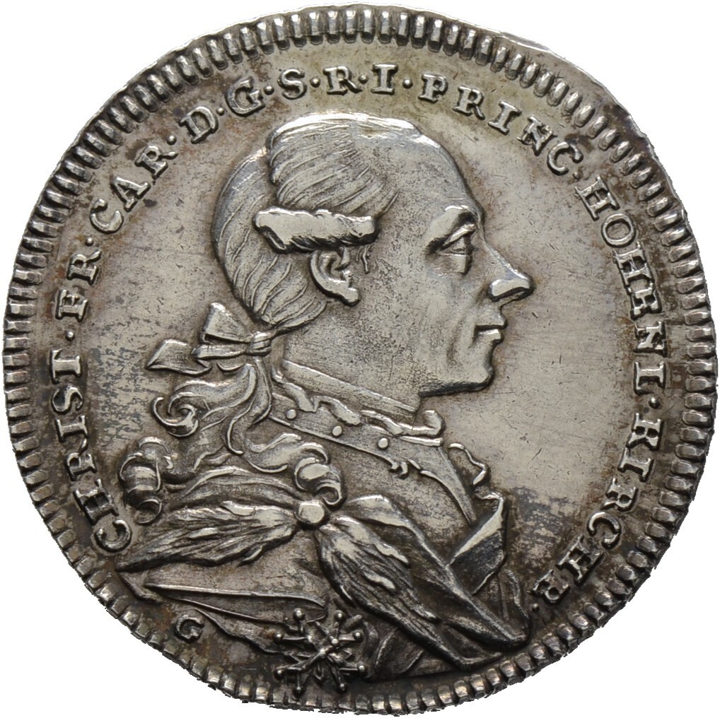 1/2 Konventionstaler 1786, ​Christian Friedrich Karl, Hohenlohe-Neuenstein-Langenburg&#39;sche Linie