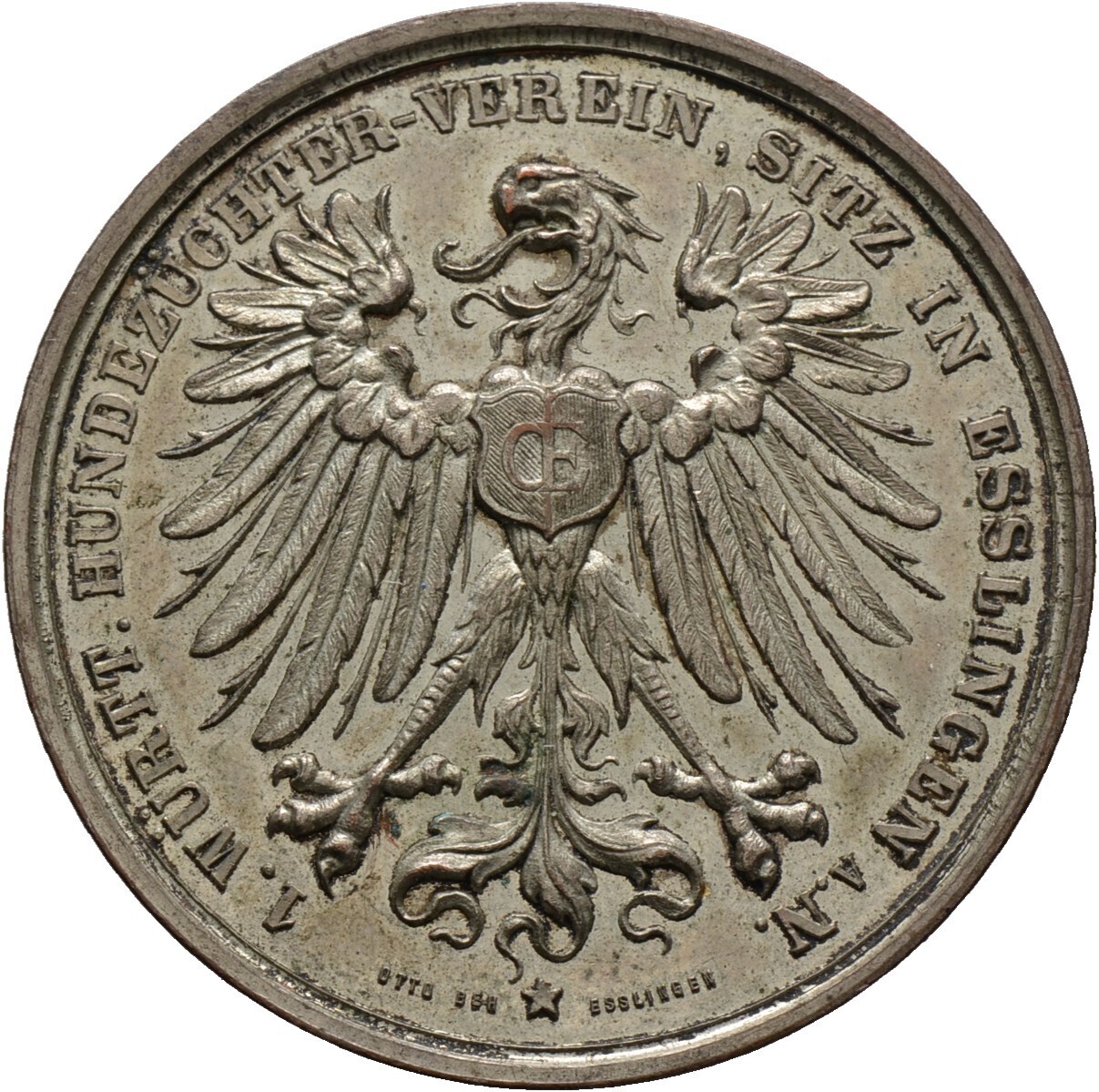​Versilberte, bronzene Prämienmedaille o.J. (um 1900), Esslingen, Stadt