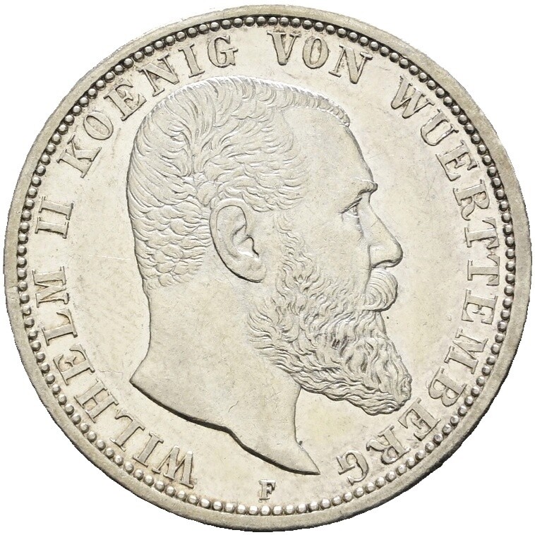 2 Mark 1912 F, Wilhelm II., Württemberg