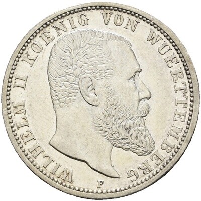 2 Mark 1912 F, Wilhelm II., Württemberg