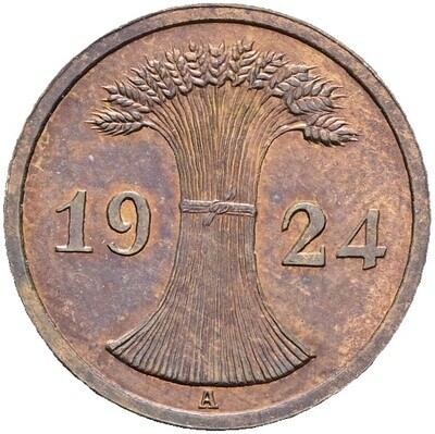 2 Reichspfennig 1924 A, Weimarer Republik