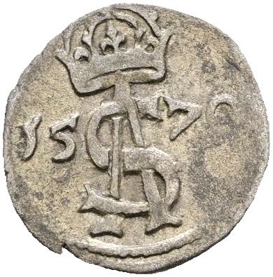 Doppeldenar 1570, ​Sigismund II. August, Baltikum-Litauen