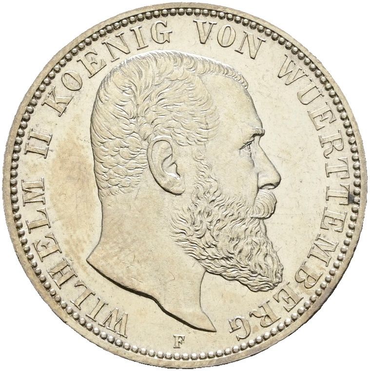 2 Mark 1906 F, ​Wilhelm II., Württemberg