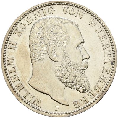 2 Mark 1906 F, ​Wilhelm II., Württemberg