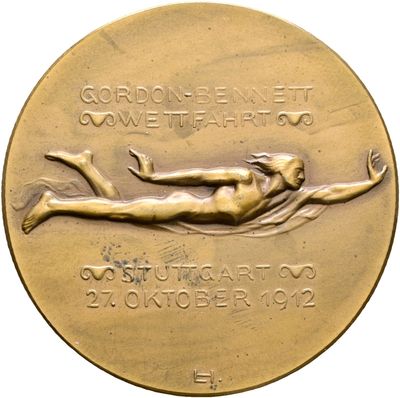 Einseitige Bronzemedaille 1912, Stuttgart, Stadt