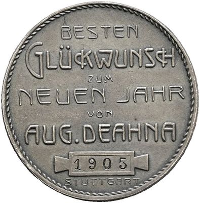 Mattierte Silbermedaille 1905, Stuttgart, Stadt