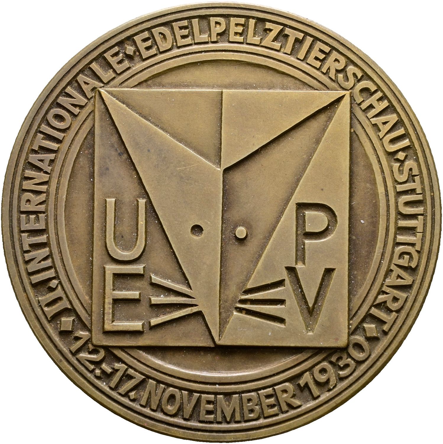 ​Einseitige Bronzemedaille 1930, Stuttgart, Stadt