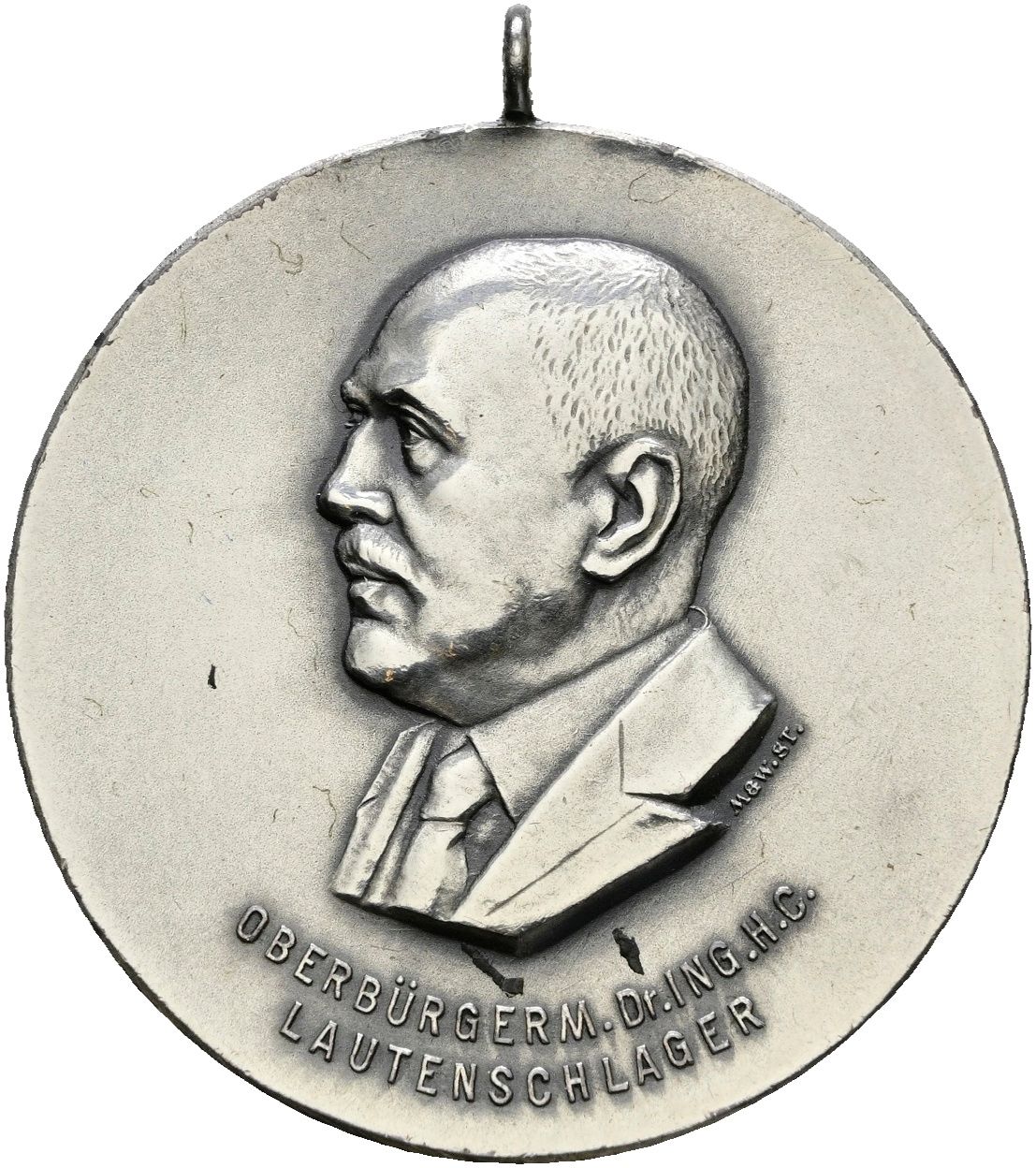 ​Tragbare Silbermedaille 1929, Stuttgart, Stadt