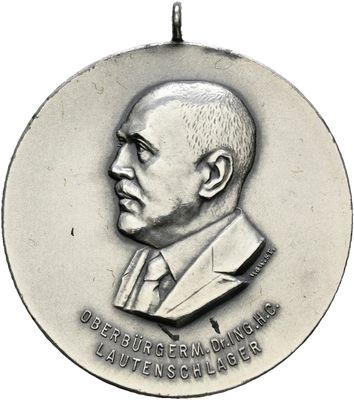 ​Tragbare Silbermedaille 1929, Stuttgart, Stadt