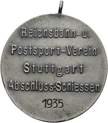 ​Tragbare, versilberte Bronzemedaille o.J. (1935), Stuttgart, Stadt