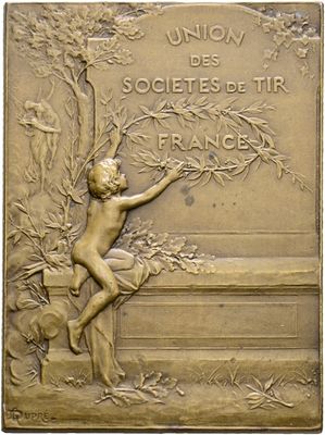Rechteckige Bronzeplakette o.J., Frankreich-3. Republik