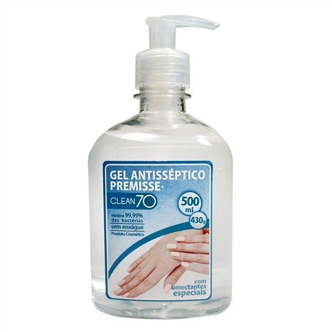 Gel Antisseptico Clean 70% 500Ml Premisse C10607