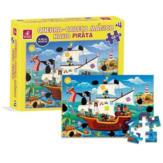 Quebra Cabeca Magico Navio Pirata 48 Pecas 2765 Brincadeira De Crianca