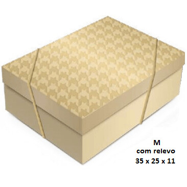 Caixa De Presente Relevo Tweed Ouro M 13002967 Cromus