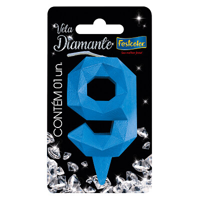 Vela Diamante Azul N.9 109820 Festcolor