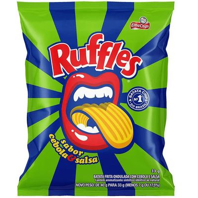 Salgadinho Ruffles Cebola E Salsa 33G C/10 Elmachips